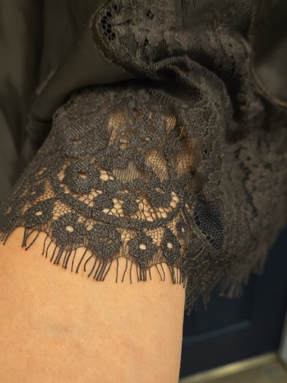 Petal & Pup Olive Brown Maxi Skirt with Embroidered Hem - Picture 4 of 5